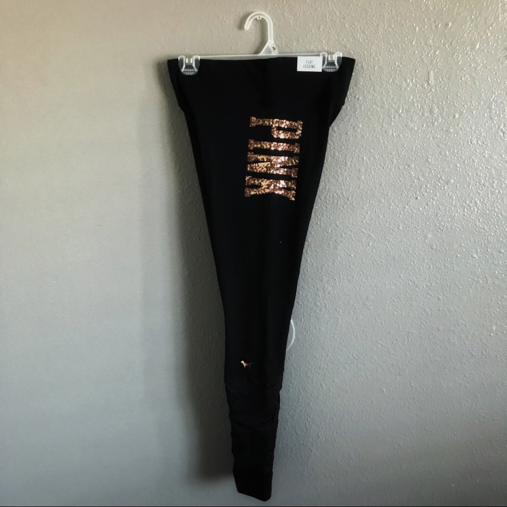 PINK rose gold bling leggings